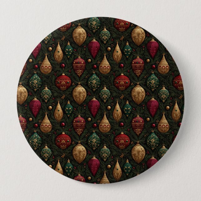 Festive Damask  Button (Front)