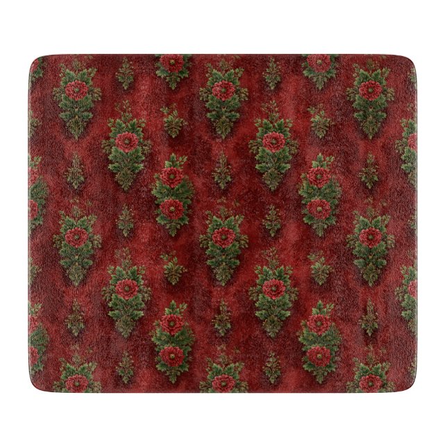 Festive Damask  Cutting Board (Front)