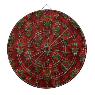 Festive Damask Dart Board