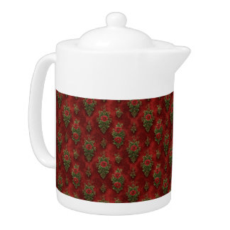 Festive Damask Teapot