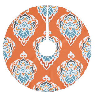 Festive damask vintage pattern, elegant design. brushed polyester tree skirt