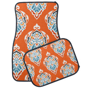 Festive damask vintage pattern, elegant design. car floor mat