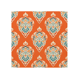 Festive damask vintage pattern, elegant design. wood wall art