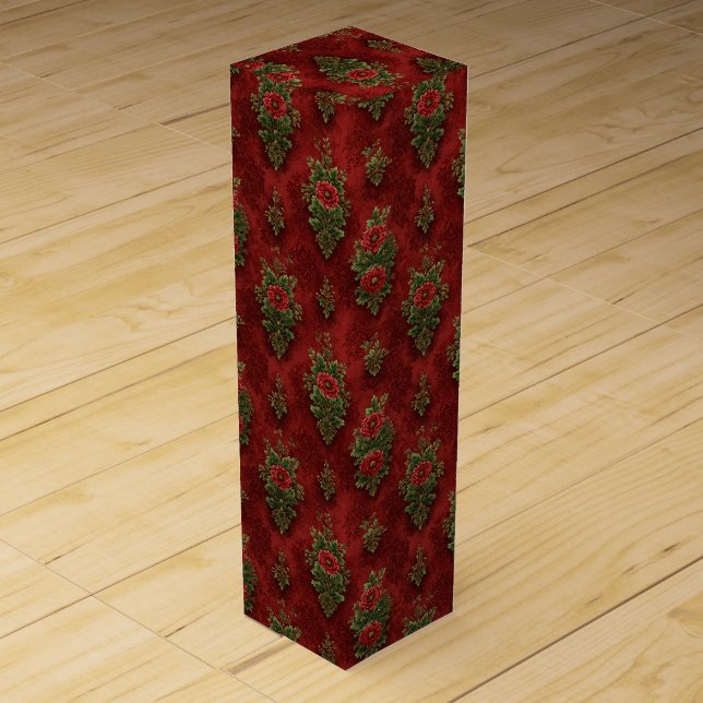 Festive Damask  Wine Box (Front)