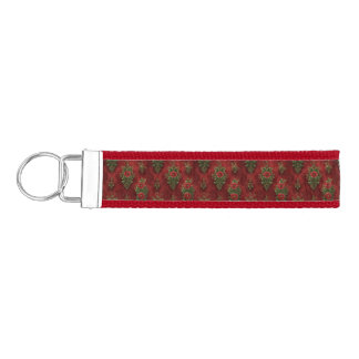 Festive Damask Wrist Keychain
