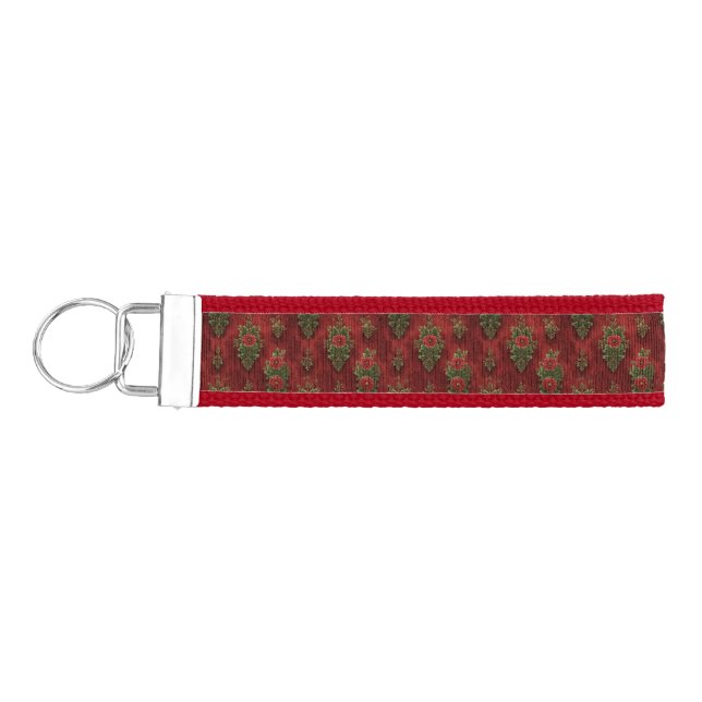 Festive Damask  Wrist Keychain (Keys on Left)