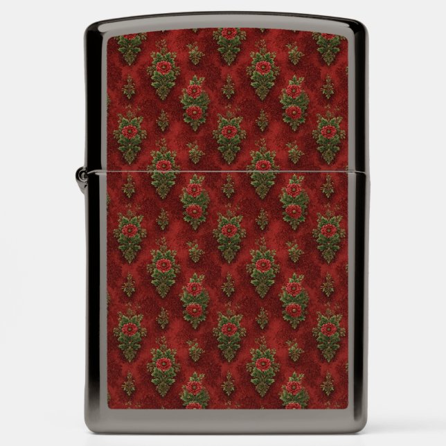 Festive Damask  Zippo Lighter (Front)