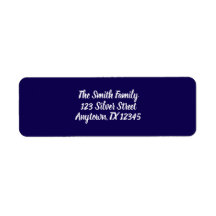 Festive Dark Blue Christmas Address Sticker Labels