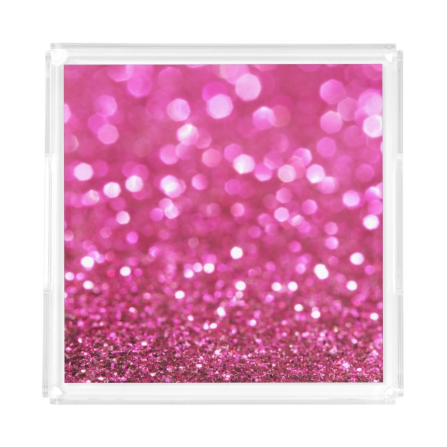 Festive Dark Pink: Elegant Abstract. Acrylic Tray (Front)