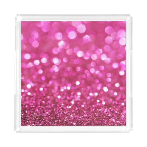 Festive Dark Pink Elegant Abstract Acrylic Tray