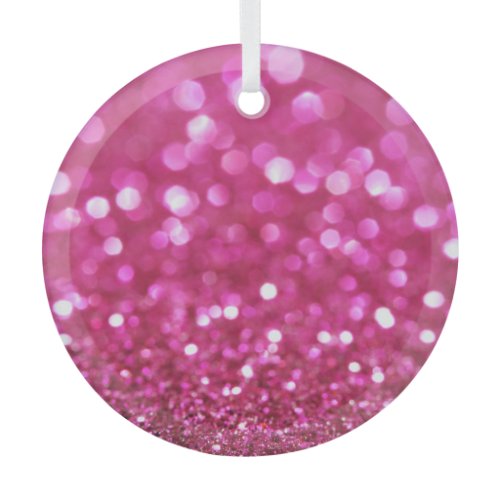 Festive Dark Pink: Elegant Abstract. Glass Ornament