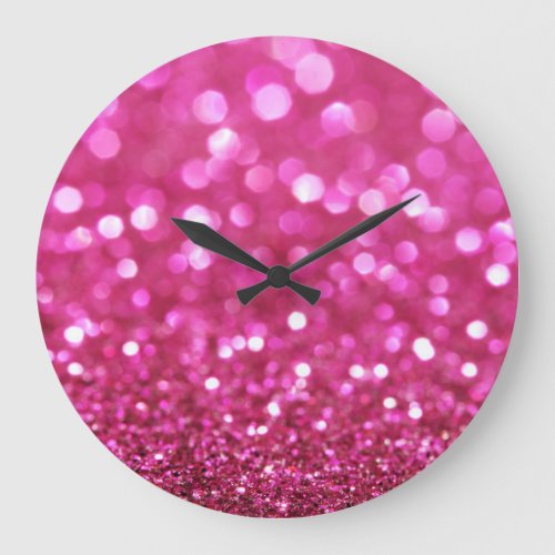 Festive Dark Pink Elegant Abstract Large Clock