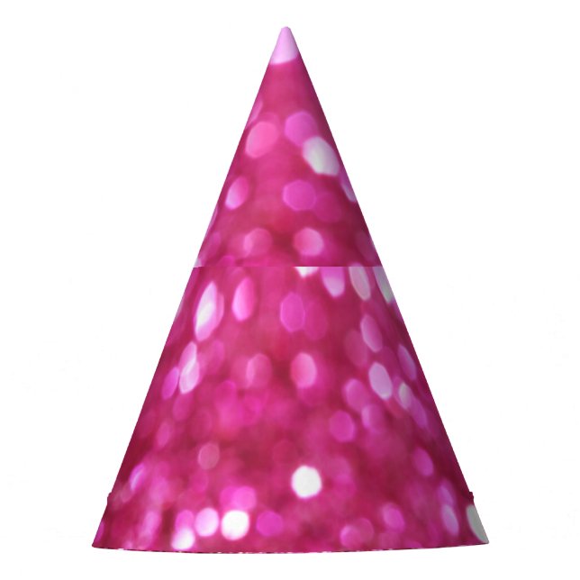 Festive Dark Pink: Elegant Abstract. Party Hat (Front)