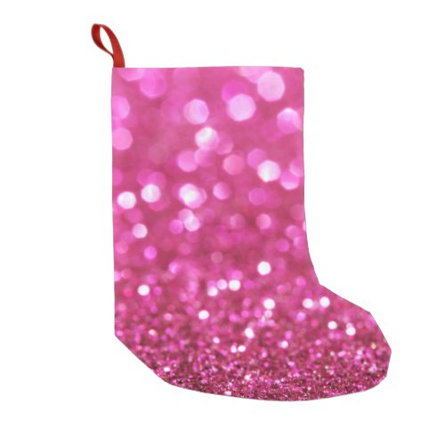 Festive Dark Pink Elegant Abstract Small Christmas Stocking