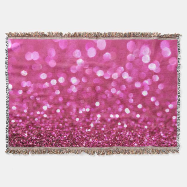 Festive Dark Pink: Elegant Abstract. Throw Blanket (Front)