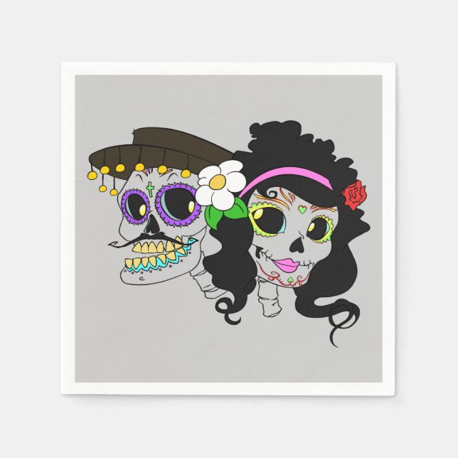 Festive Day of the Dead Art Napkins (Front)