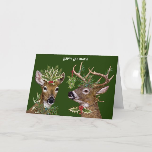 Festive Deer holiday card (Front)