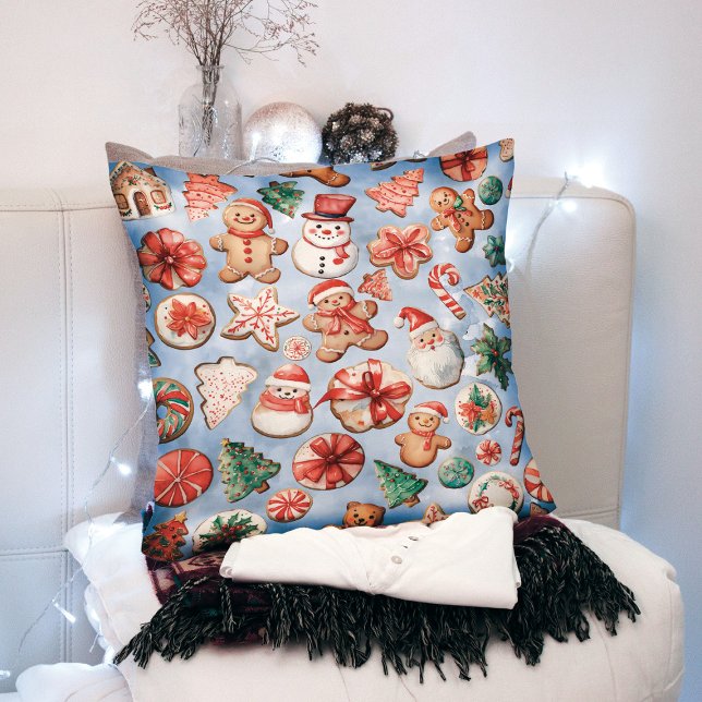 Festive Delight: Christmas Cookie Wonderland Throw Pillow (Creator Uploaded)