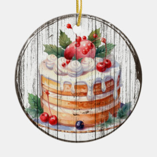 Festive Delight - Watercolor Cake Ornament