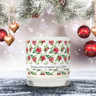 Festive Delights Christmas Poinsettia & Pinecone Scented Candle
