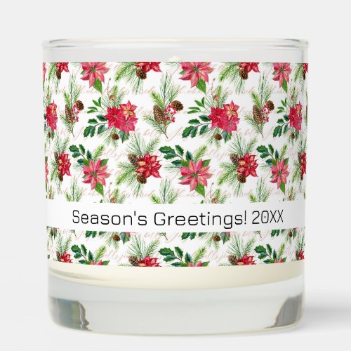 Festive Delights Christmas Poinsettia  Pinecone Scented Candle