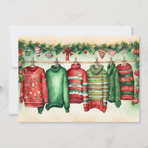 Festive Delights Ugly Christmas Sweater Holiday Card