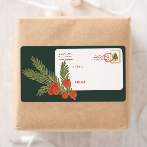 Festive Delivery Postage Envelope To  From Label