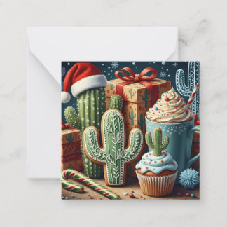 Festive Desert Christmas Scene Note Card