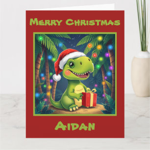 Festive Dinosaur Christmas Card