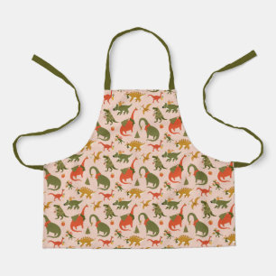 Festive Dinosaur Christmas Tree Holiday Pattern Apron