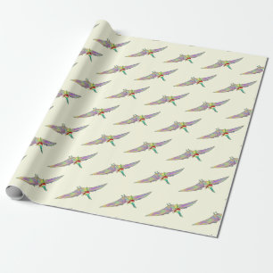 Festive Dinosaur Pterodactyl Colorful Wrapping Paper