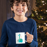 Festive Dinosaur Stars Child Name Love Santa Coffee Mug<br><div class="desc">Festive Dinosaur Stars Child Name Love Santa. Personalize the text to your requirements.</div>