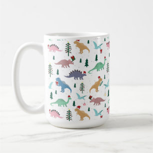 Festive Dinosaurs Christmas Pattern Coffee Mug