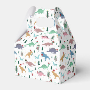 Festive Dinosaurs Christmas Pattern Favor Boxes