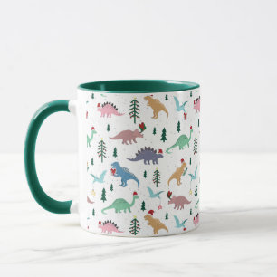 Festive Dinosaurs Christmas Pattern Mug