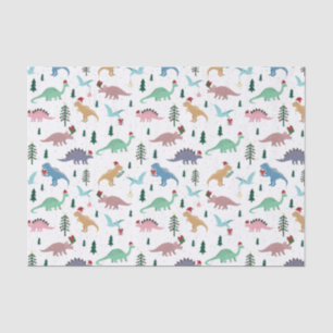 Festive Dinosaurs Christmas Pattern Tissue Paper