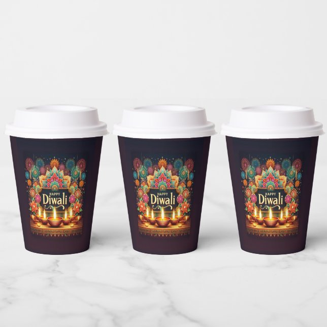 Festive Diwali Paper Cups (Multi)