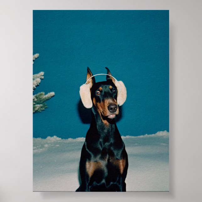 Festive Doberman Poster (Front)