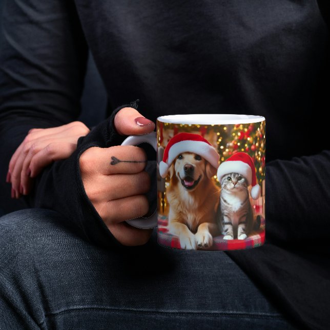 Festive Dog and Cat Christmas Color Morph Mug (Creator Uploaded)