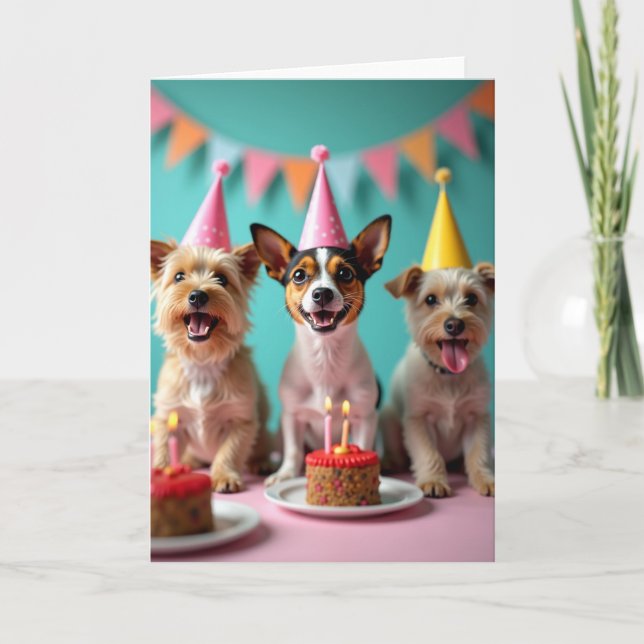Festive Dog Celebration Card (Front)