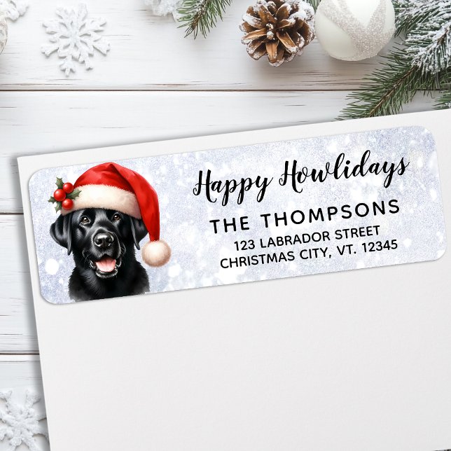 Festive Dog Labrador Cute Christmas Return Address Label (Creator Uploaded)