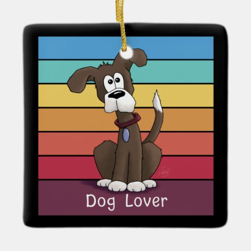 Festive Dog Lover  Ceramic Ornament