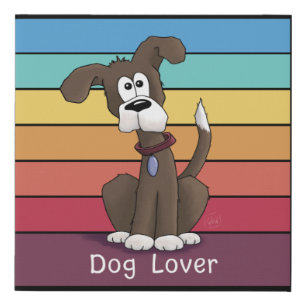 Festive Dog Lover  Faux Canvas Print