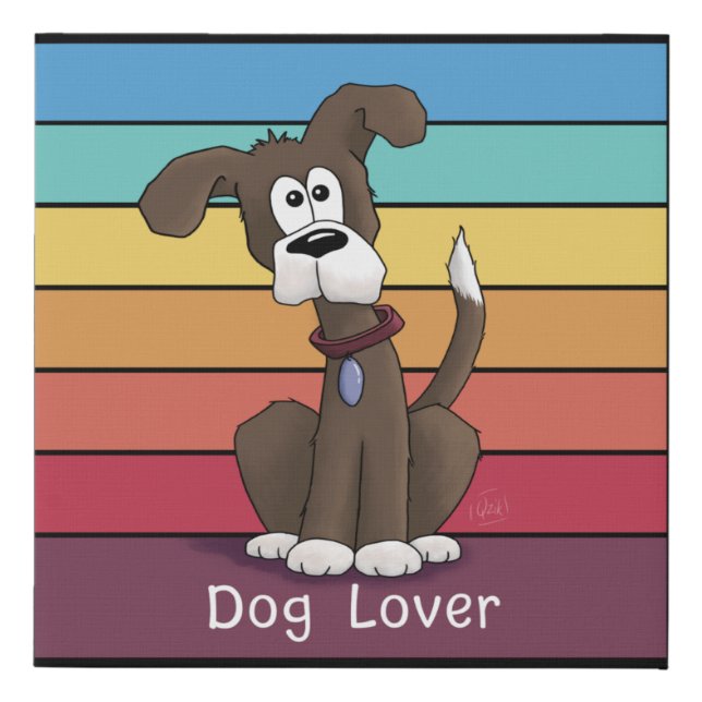 Festive Dog Lover  Faux Canvas Print (Front)