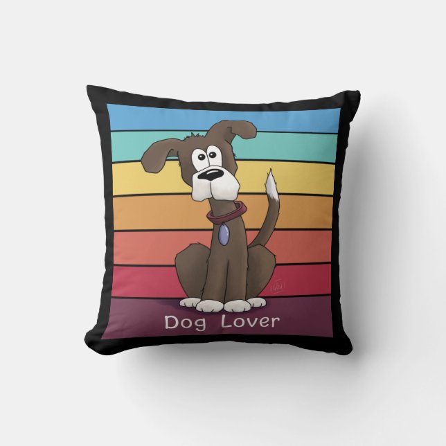 Festive Dog Lover  Throw Pillow (Front)