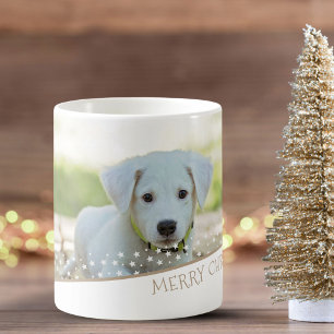 Festive Dog Photo Stars Christmas Keepsake Coffee Mug