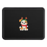 Festive Dog with Reindeer Antlers � Cute Christmas Hitch Cover