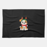 Festive Dog with Reindeer Antlers � Cute Christmas Kitchen Towel