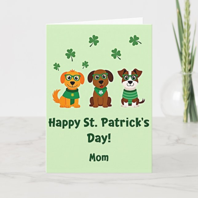 Festive Dogs St Patricks Day Card (Front)