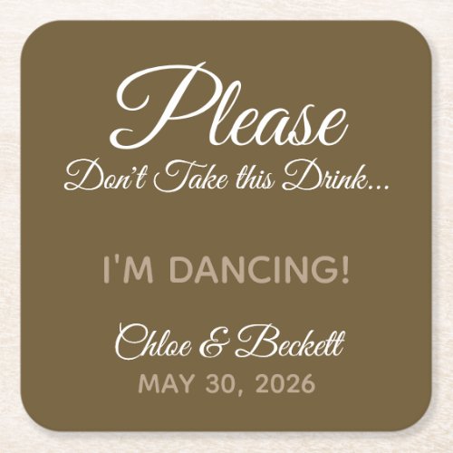 Festive Dont Take the Drink Square Paper Coaster